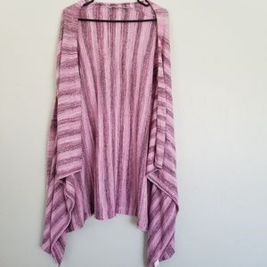 Athleta purple/pink striped cardigan/wrap/kimono